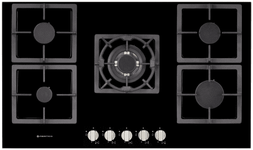 Parmco (HO-7-9G-4GW) Hob 900mm Glass, 4 Gas + Wok