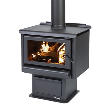 Masport R3000 Radiant Wood Burner with Pedestal Ash Pan