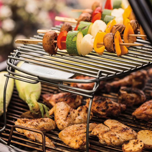 Weber Expansion Grilling Rack chicken and vegetables