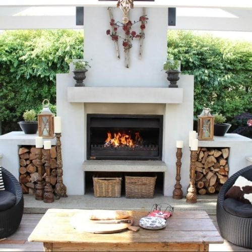 Jetmaster 1050LL Outdoor Alfresco Wood Fire Package Timber Cavity Install